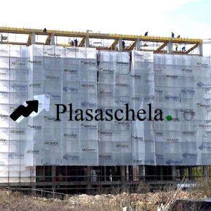 Plasa standard latime 3.1m, lungime 50m, pentru schela, culoare alba, imprimata - imagine 3