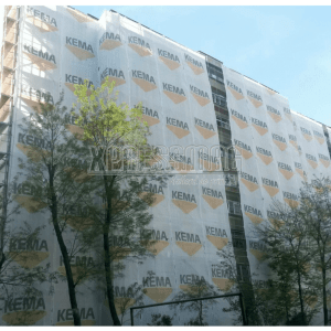 Plasa premium latime 3.1m, lungime 50m, pentru schela, culoare alba, imprimata - imagine 3