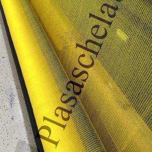 Plasa standard latime 3.1m, lungime 50m, pentru schela, culoare galbena, imprimata - imagine 3
